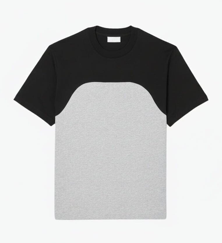 Baumwoll-Jersey T-SHIRT Mit Colour-Block Design Vahler Grau / Schwarz S 