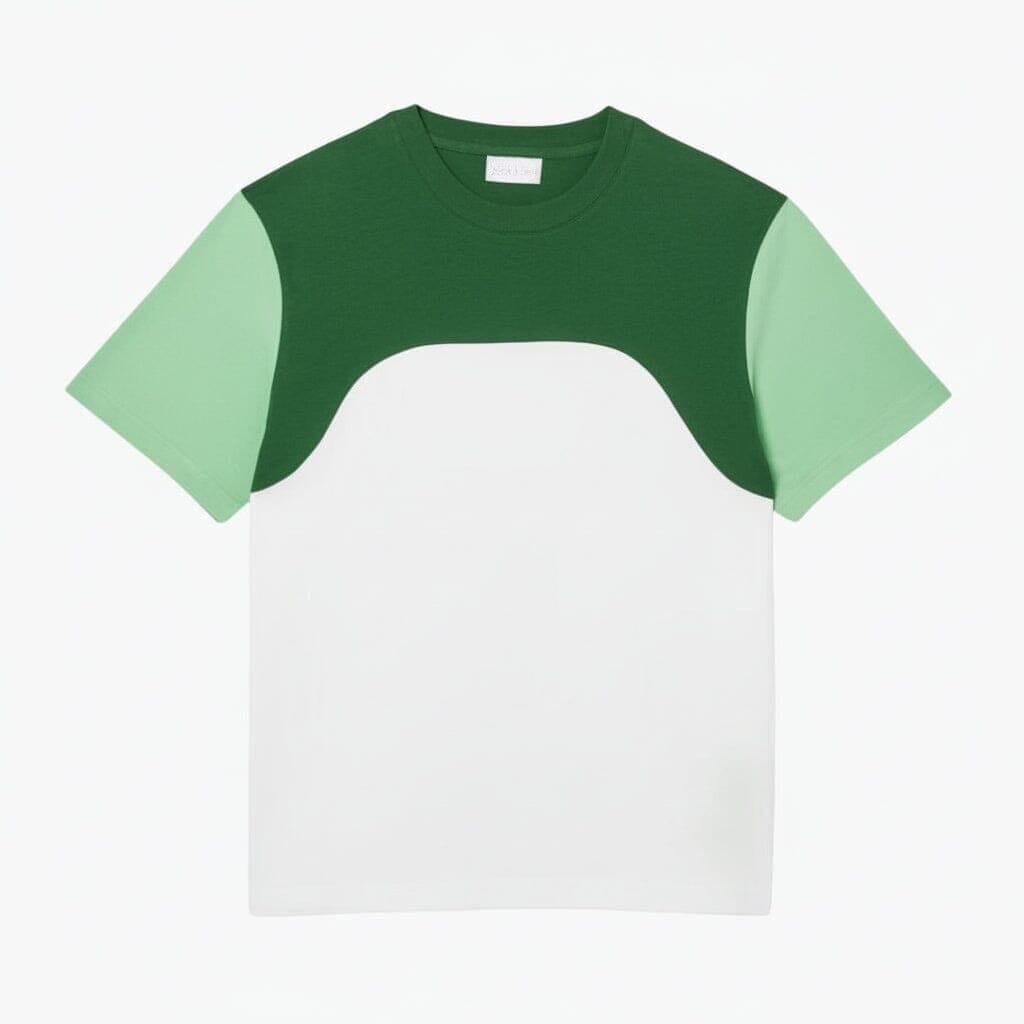 Baumwoll-Jersey T-SHIRT Mit Colour-Block Design Vahler Weiß / Grün S 