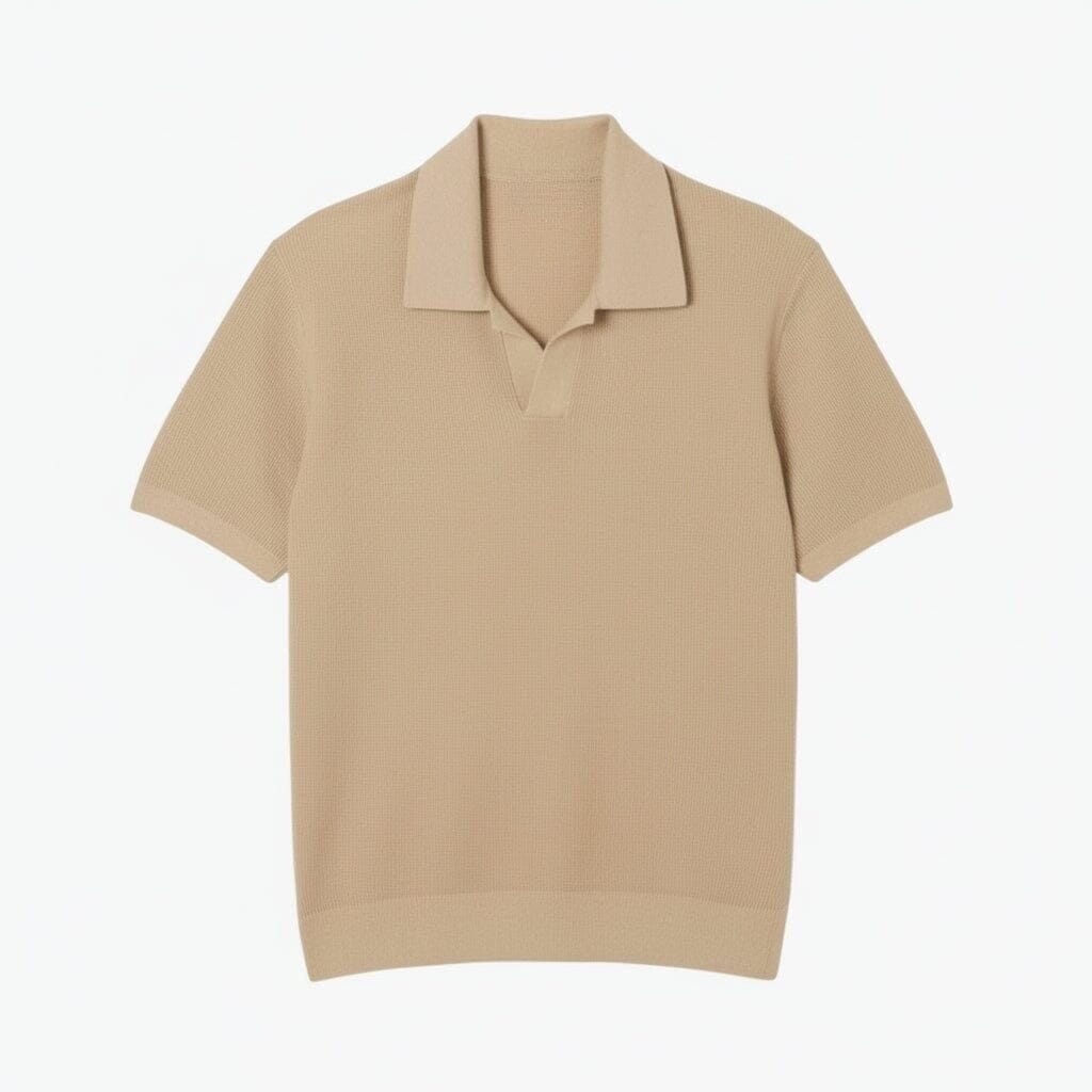 Baumwoll-Mix Pullover Mit Offenem Polokragen Vahler Beige S 