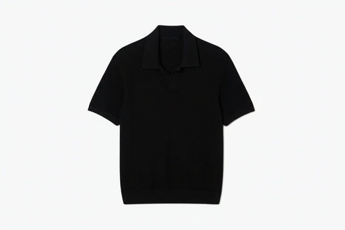 Baumwoll-Mix Pullover Mit Offenem Polokragen Vahler Schwarz S 