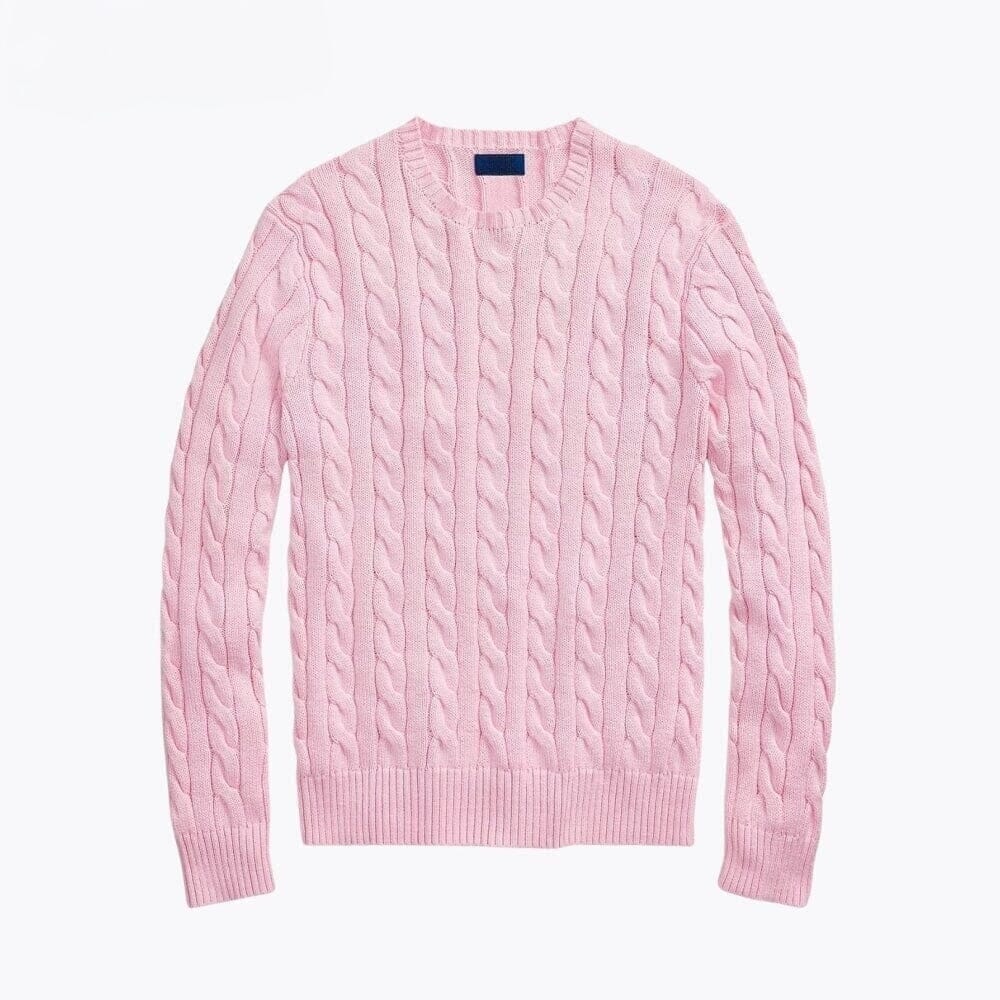 Baumwoll-Pullover Mit Zopfmuster Vahler Rosa S 