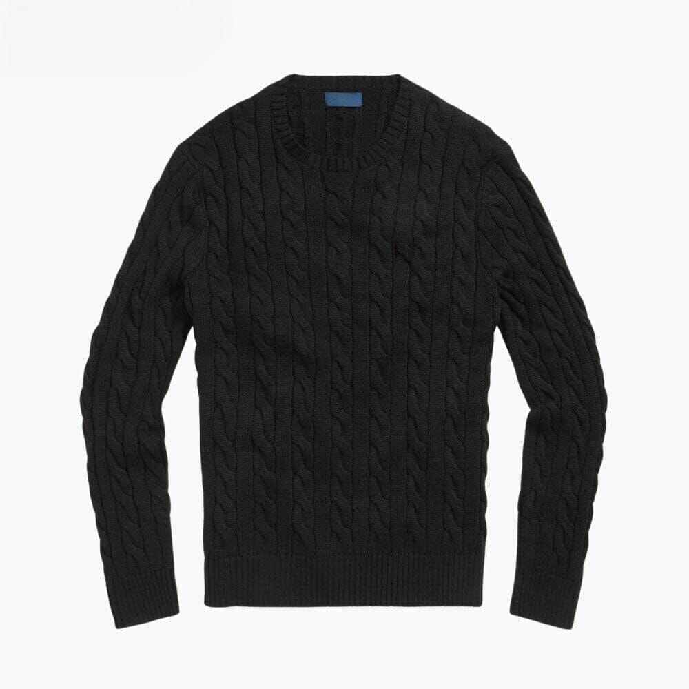 Baumwoll-Pullover Mit Zopfmuster Vahler Schwarz S 