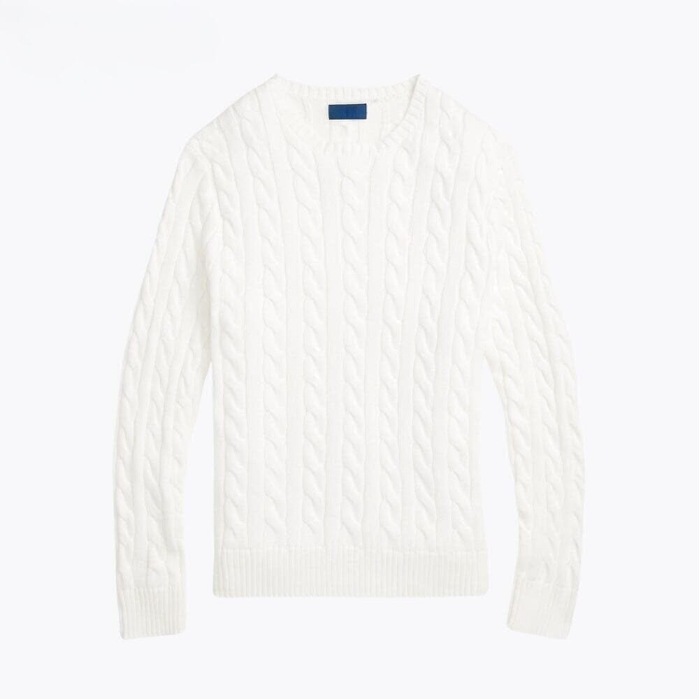 Baumwoll-Pullover Mit Zopfmuster Vahler Weiß S 