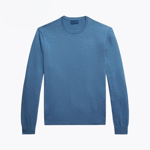 Baumwolle-Kaschmir Rundhals Pullover Vahler Blau S 