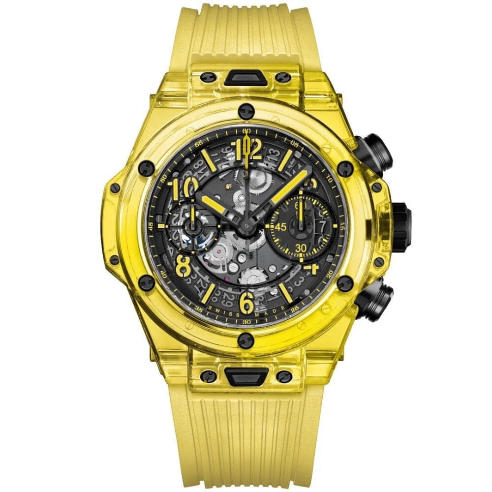 Black Yellow Sapphire 42mm Herrenchronograph Vahler 