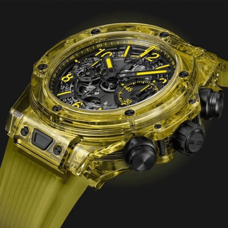 Black Yellow Sapphire 42mm Herrenchronograph Vahler 