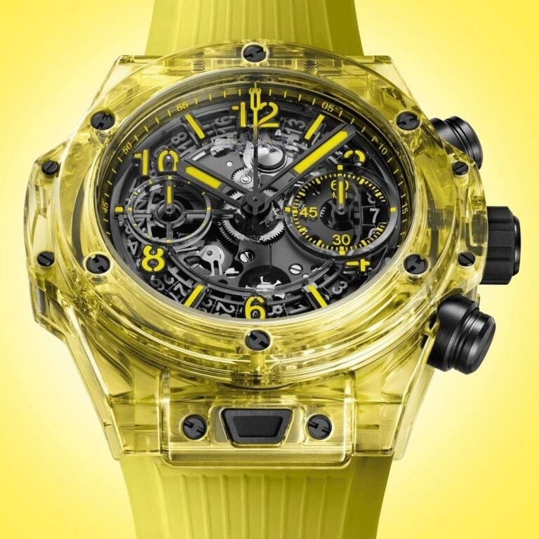 Black Yellow Sapphire 42mm Herrenchronograph Vahler 