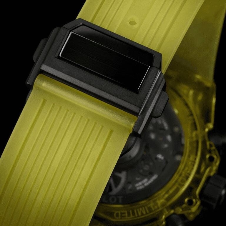 Black Yellow Sapphire 42mm Herrenchronograph Vahler 