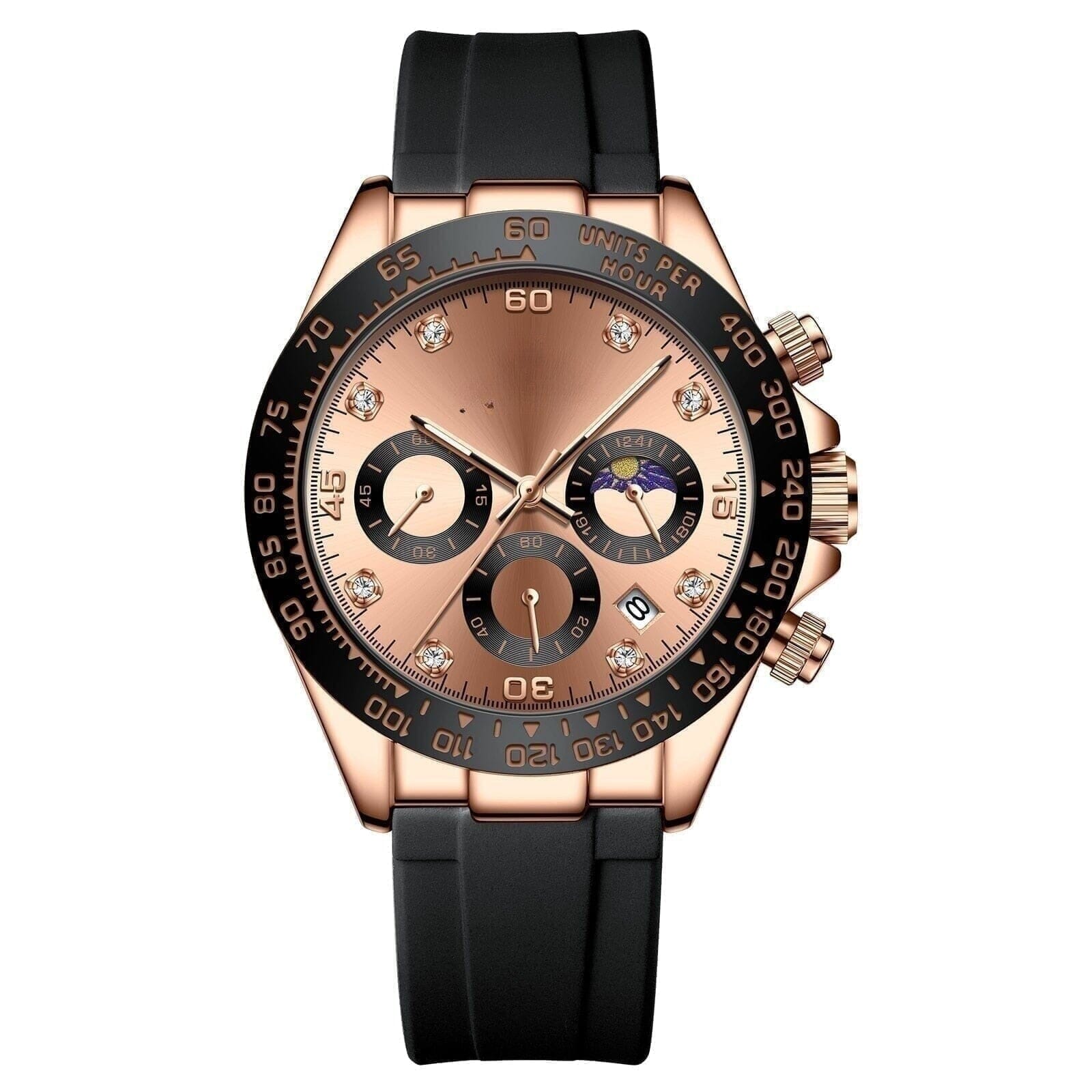 Chronograph Mit Datumsanzeige Vahler Roségold Gold 