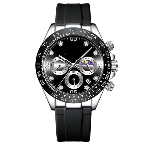 Chronograph Mit Datumsanzeige Vahler Silber Schwarz 
