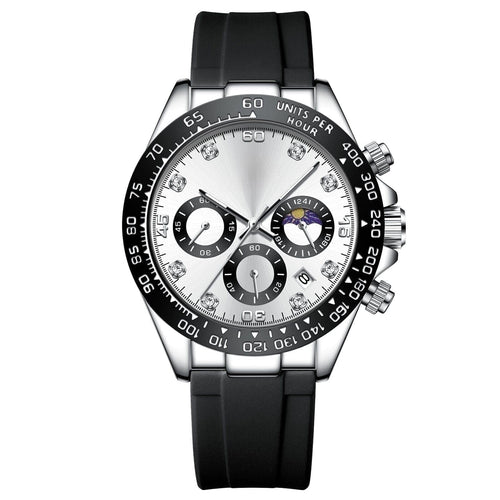 Chronograph Mit Datumsanzeige Vahler Silber Weiß 