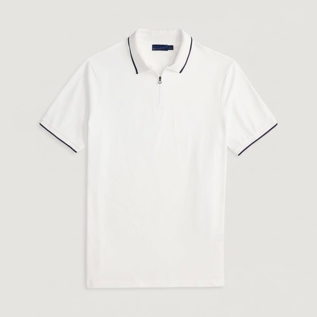 Classic Fit Stretch Mesh Poloshirt Vahler Weiß S 