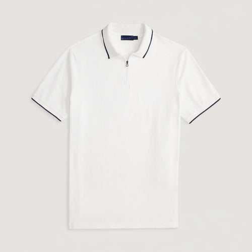Classic Fit Stretch Mesh Poloshirt Vahler Weiß S 