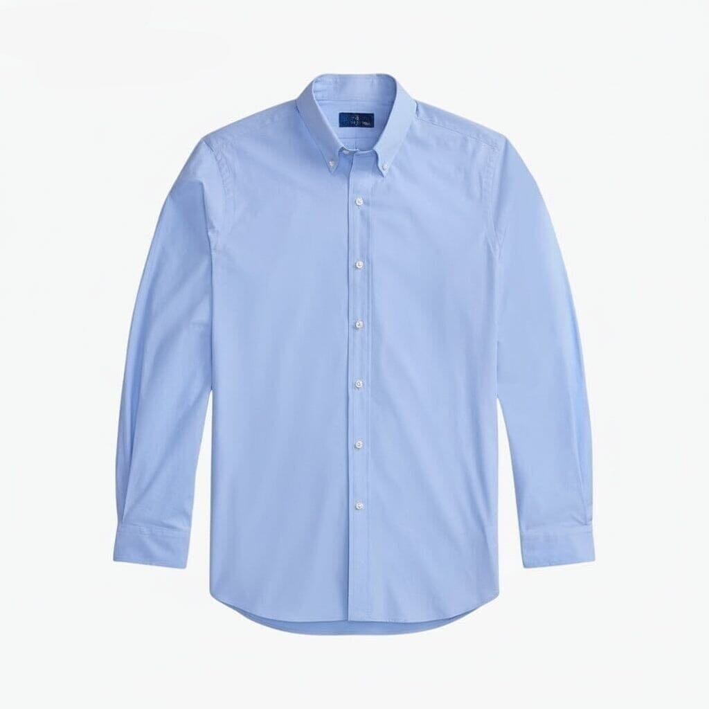 Classic Fit Stretch Poplin Hemd Vahler Blau S 