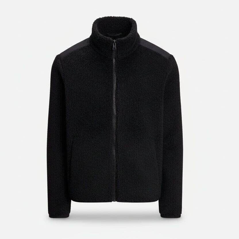 Curly Pile Fleece Jacke Vahler Schwarz S 
