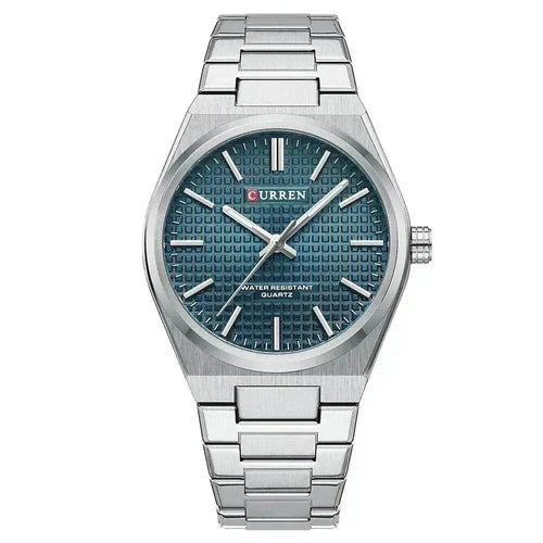 Curren Armbanduhr Vahler Silber Blau 