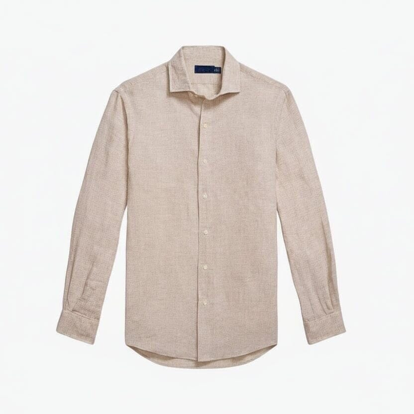 Custom Fit Leinenhemd Vahler Beige Weiß S 
