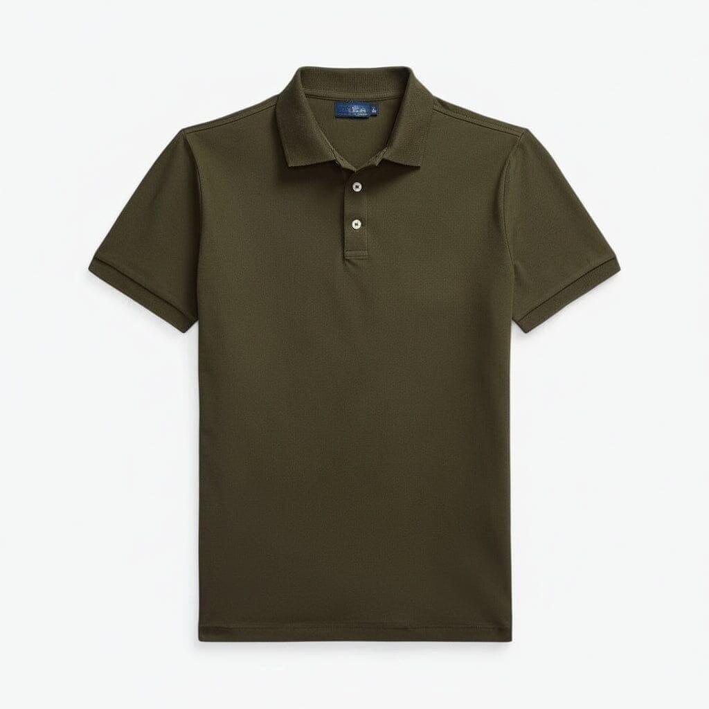 Custom Slim Fit Stretch Mesh Polo-Shirt Vahler Company Olive S 