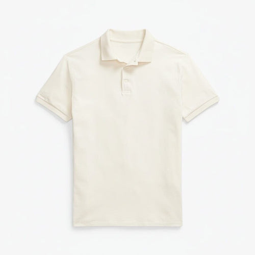Custom Slim Fit Stretch Mesh Polo-Shirt Vahler Creme S 