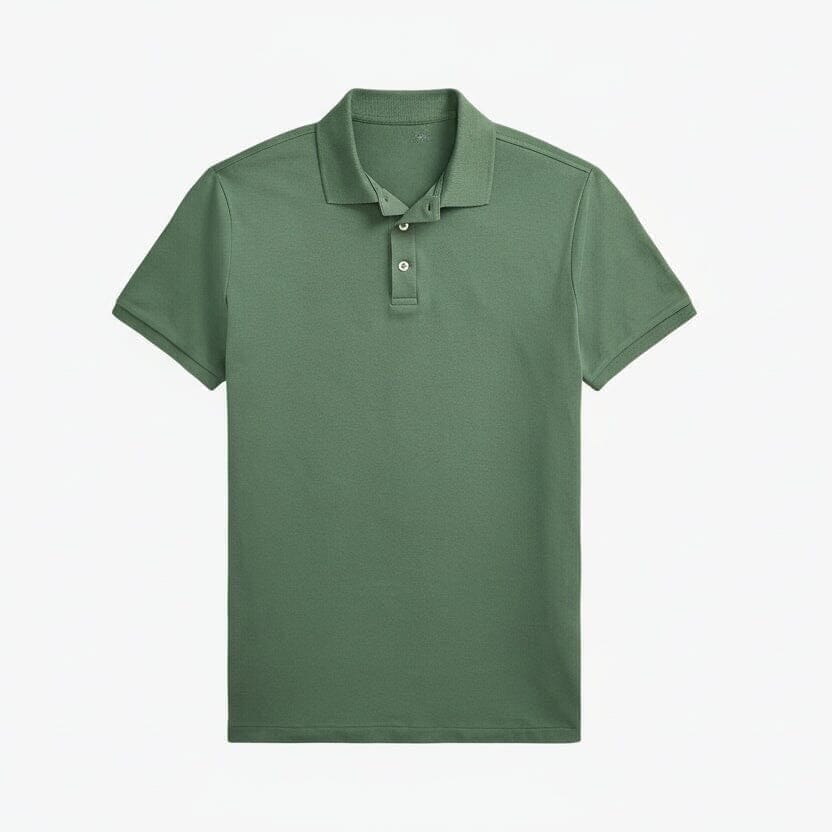 Custom Slim Fit Stretch Mesh Polo-Shirt Vahler Grün S 