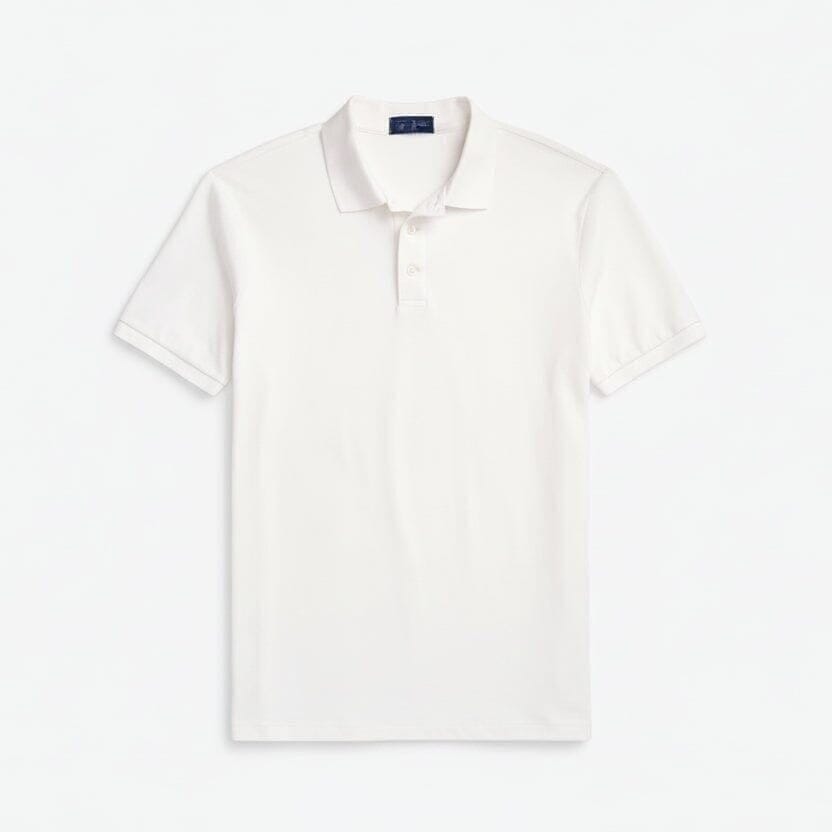 Custom Slim Fit Stretch Mesh Polo-Shirt Vahler Weiß S 