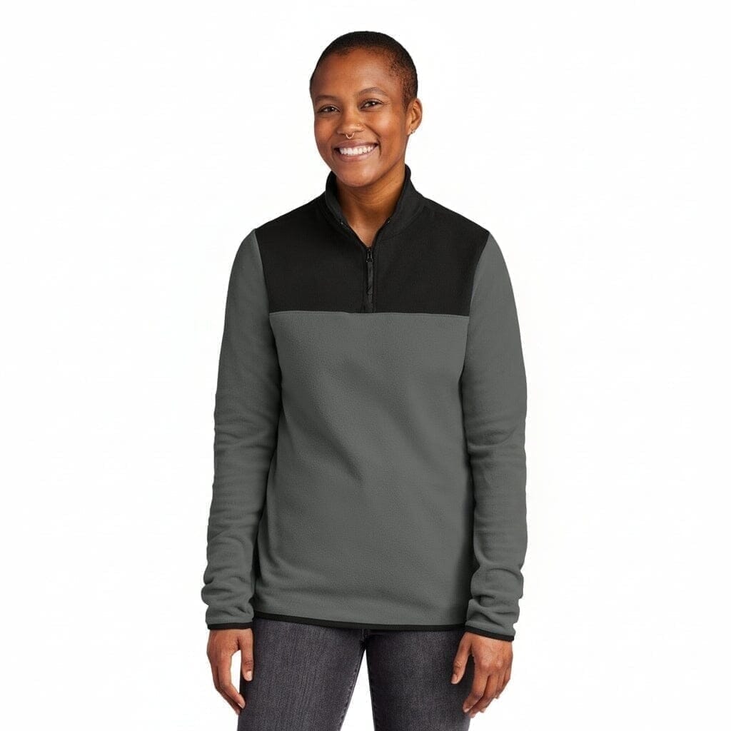 Damen Glacier 1/4-Zip Fleecejacke Vahler Asphaltgrau/Schwarz S 