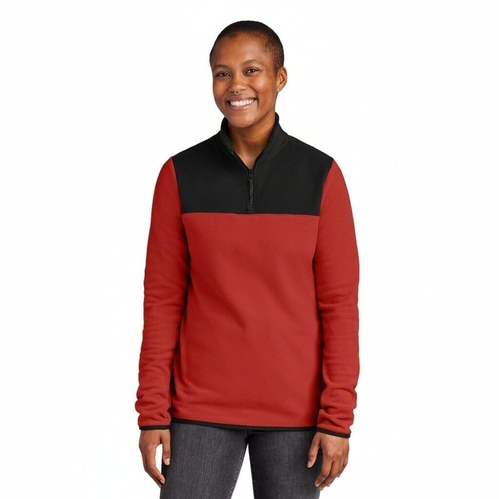 Damen Glacier 1/4-Zip Fleecejacke Vahler Wutrot/Schwarz S 