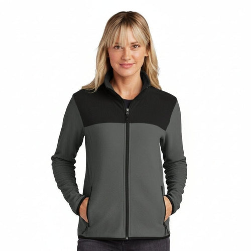 Damen Glacier Fleecejacke Mit Reißverschluss Vahler Asphaltgrau / Schwarz S 