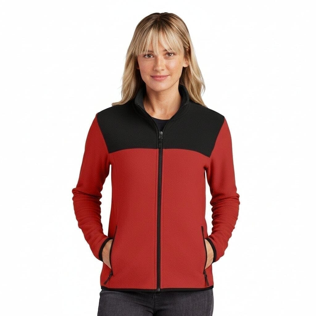 Damen Glacier Fleecejacke Mit Reißverschluss Vahler Wutrot / Schwarz S 