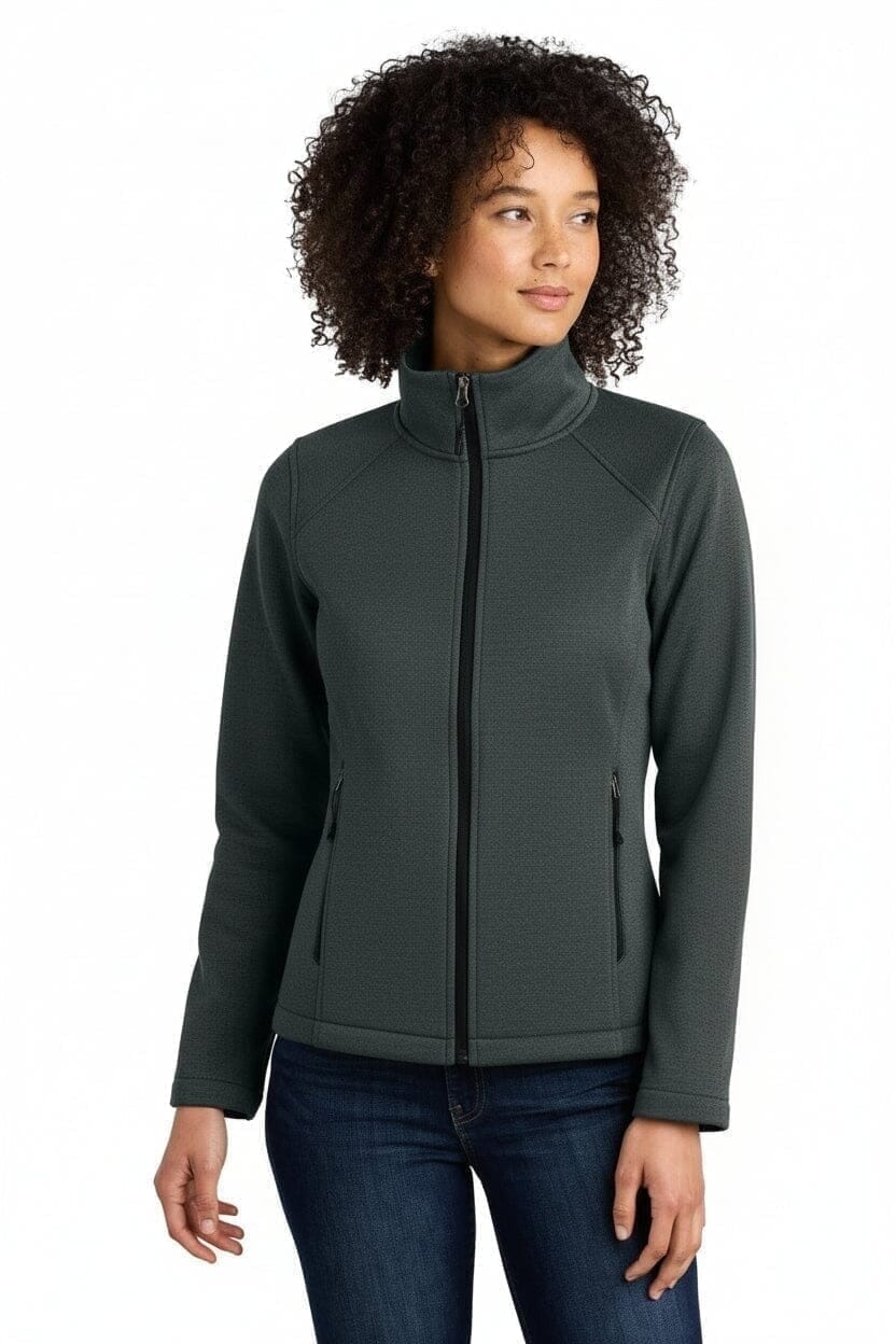 Damen Ridgewall Softshell-Jacke Mit Brustlogo Vahler Dunkelgrau Meliert S 