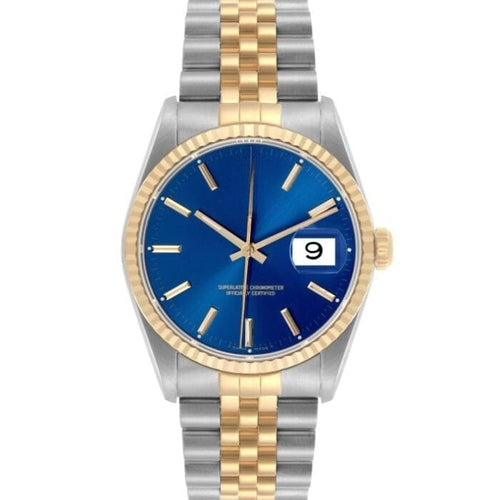 Datejust 16233 - Gold & Stahl Mit Blauem Zifferblatt 36mm Vahler 