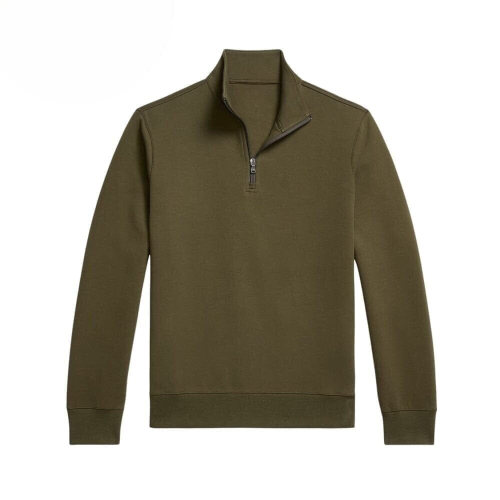 Doppelstrick Stehkragen Pullover Mit Viertelreißverschluss Vahler Tannengrün S 