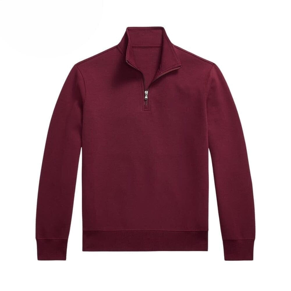 Doppelstrick Stehkragen Pullover Mit Viertelreißverschluss Vahler Weinrot S 