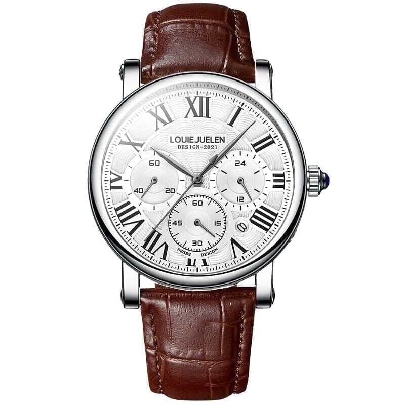Executive Klassik Herrenuhr Vahler Silber mit Wetter 