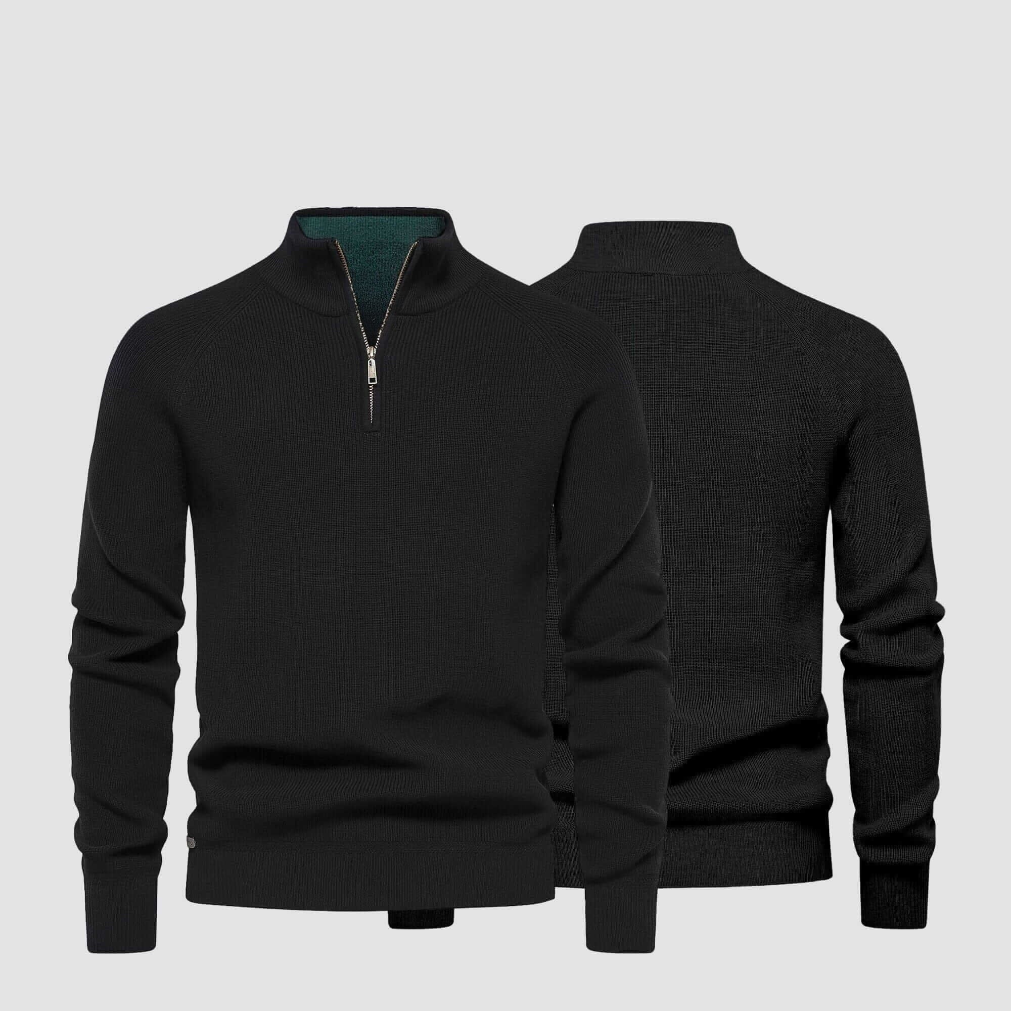 Gerippter Zip-Pullover Premium Vahler Grau S 