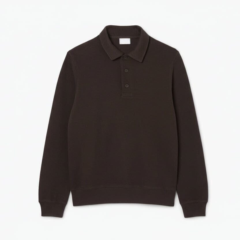 Geripptes Baumwoll-Sweatshirt Mit Polo-Kragen Vahler Braun S 