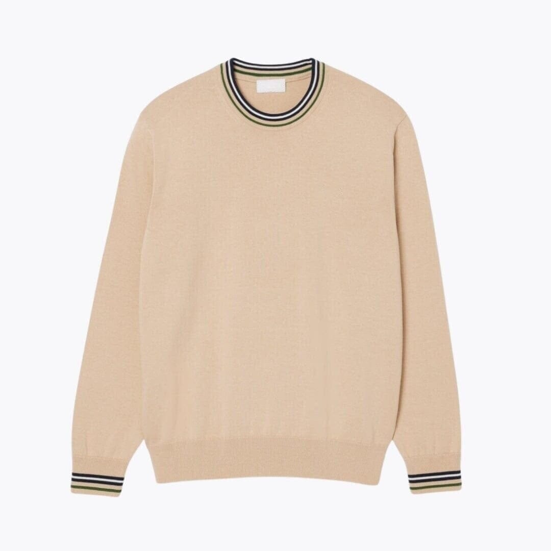 Gestreifter Baumwoll-Jersey Pullover Vahler Beige / Blau S 