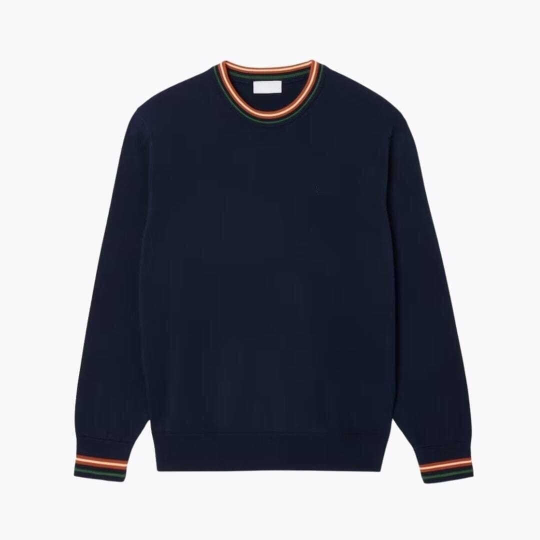 Gestreifter Baumwoll-Jersey Pullover Vahler Blau / Braun S 