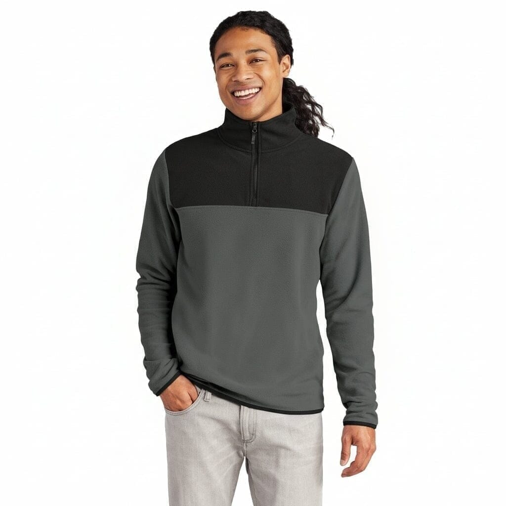 Glacier 1/4-Zip Fleecejacke Vahler Asphaltgrau/ Schwarz S 