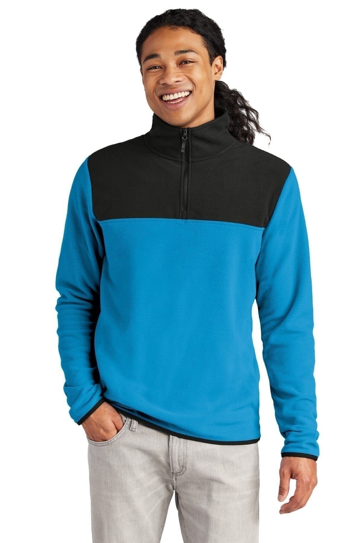 Glacier 1/4-Zip Fleecejacke Vahler Heldenblau/ Schwarz S 
