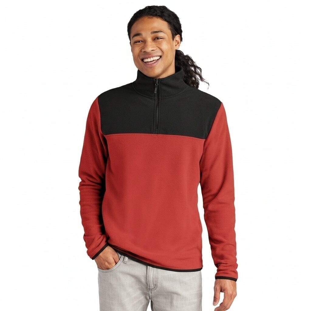 Glacier 1/4-Zip Fleecejacke Vahler Rage Rot/ Schwarz S 
