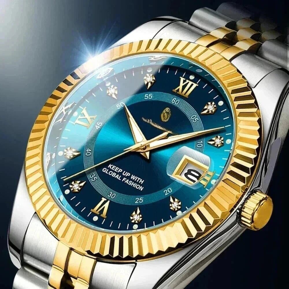 Goldenstar 40mm Herrenarmbanduhr - Wasserdicht - Edelstahl Vahler 