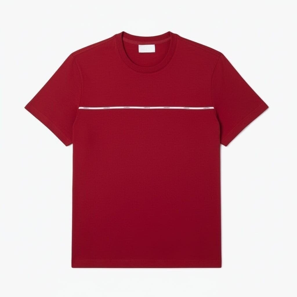 Herren T-SHIRT Aus Baumwoll-Jersey Mit Kontrastbesatz Vahler Bordeaux S 