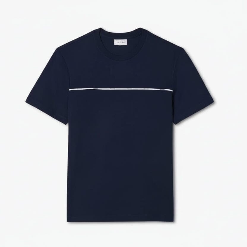 Herren T-SHIRT Aus Baumwoll-Jersey Mit Kontrastbesatz Vahler Mitternachtsblau S 