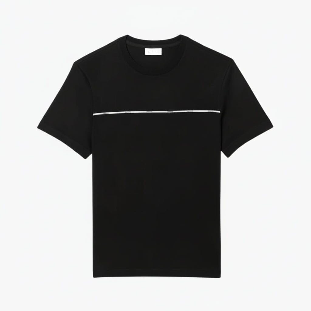 Herren T-SHIRT Aus Baumwoll-Jersey Mit Kontrastbesatz Vahler Schwarz S 