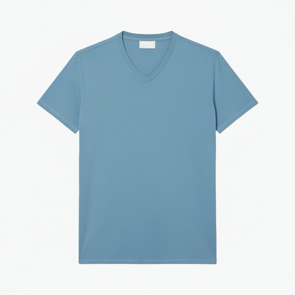 Herren V-Ausschnitt T-SHIRT Aus Leichter Pima-Baumwolle Vahler Blau S 