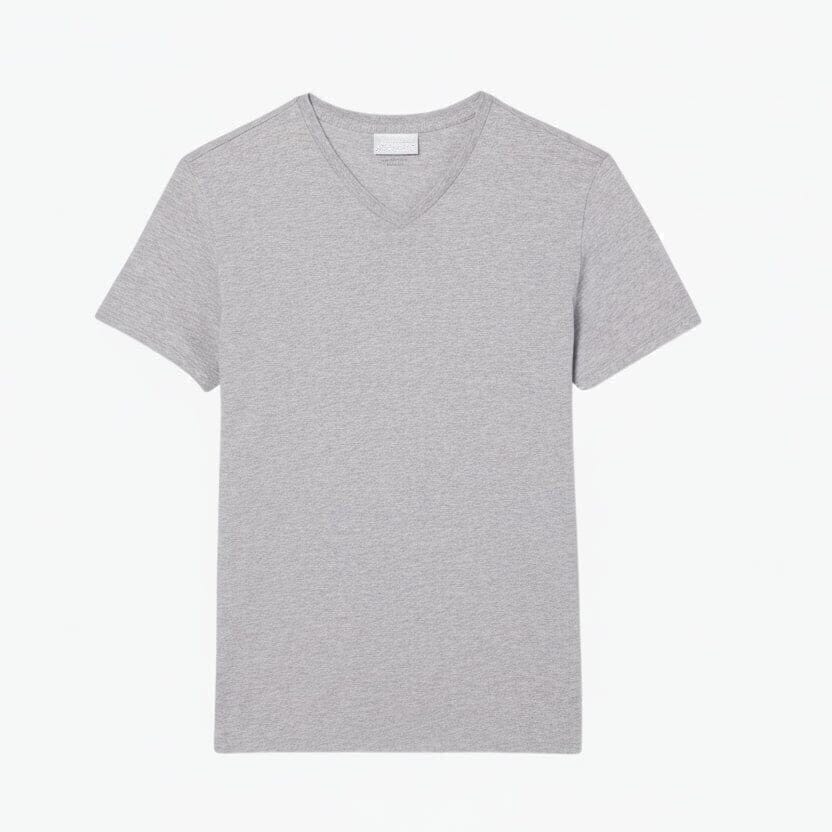 Herren V-Ausschnitt T-SHIRT Aus Leichter Pima-Baumwolle Vahler Hellgrau S 