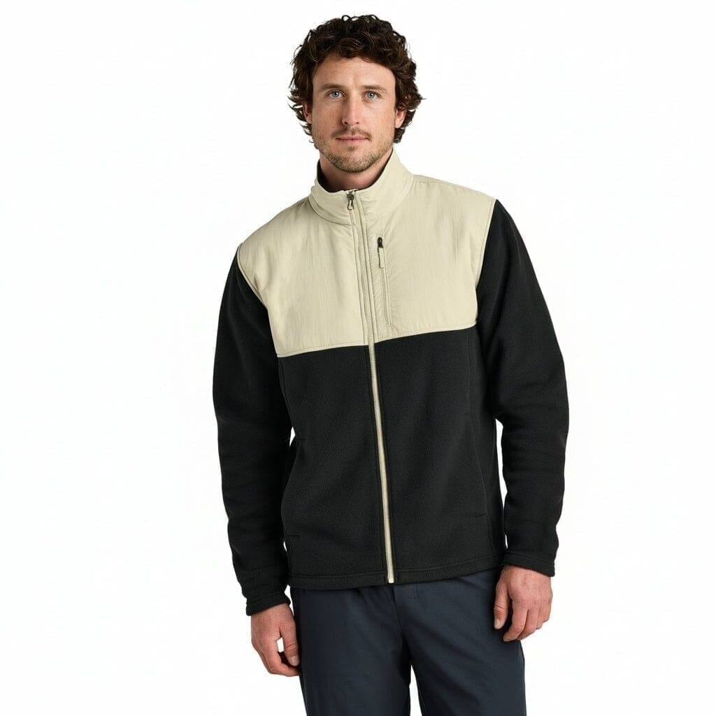 Highest Peak Fleecejacke Mit Reißverschluss Vahler New Taupe Grün / Schwarz S 
