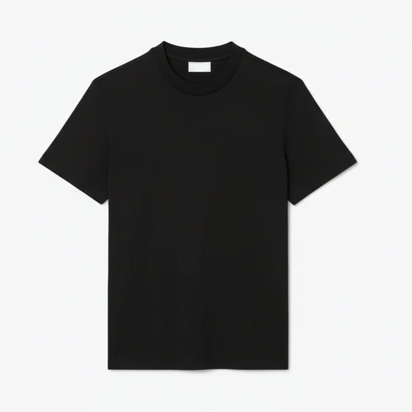 Jacquard Piqué T-SHIRT Mit Markenschriftzug Vahler Schwarz S 
