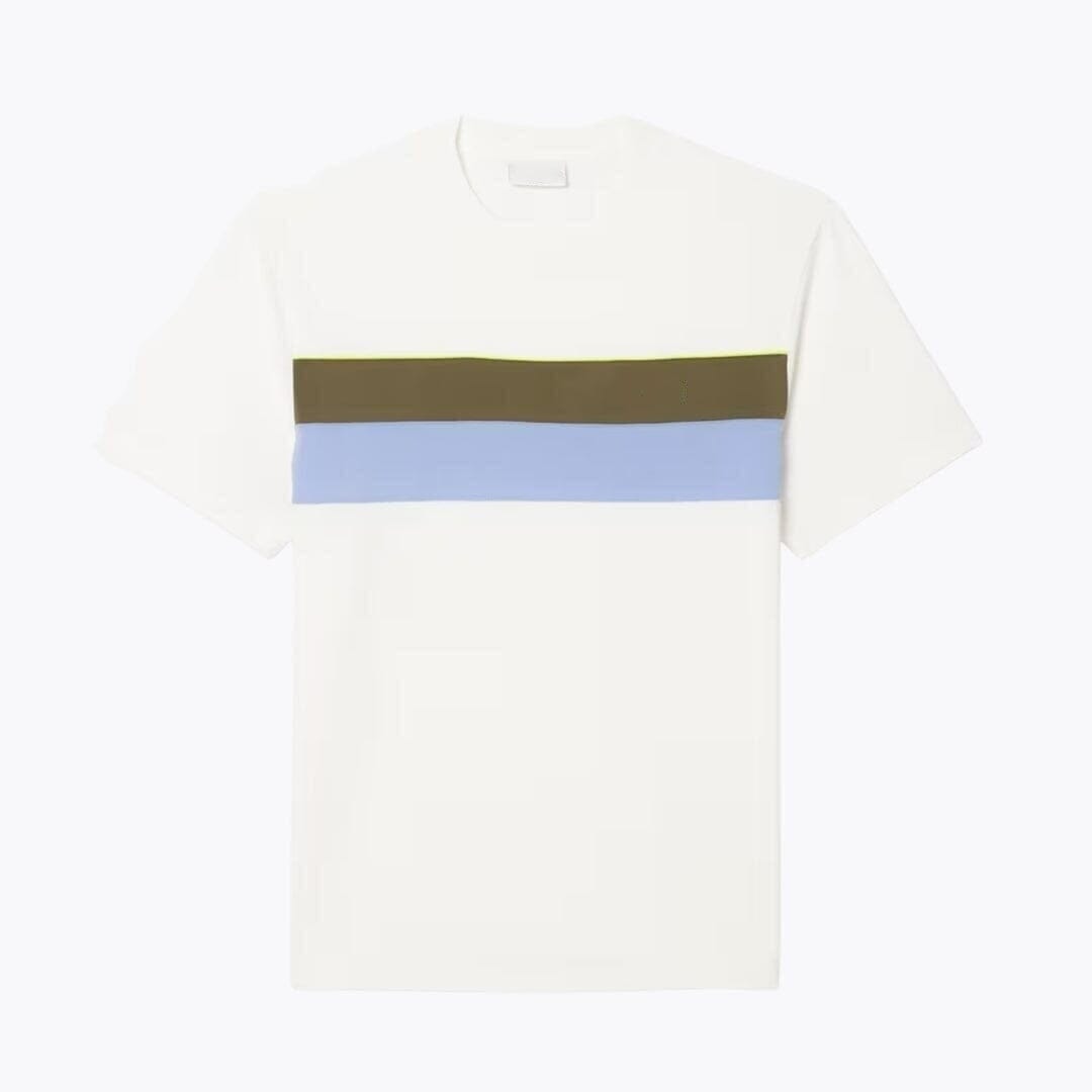 Jersey Colour-Block T-SHIRT Vahler Weiß / Khakigrün / Lila S 